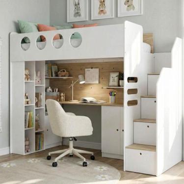 Imagem de Cama Alta Office com Armários Baixos Star Maker Casatema Madeiraorigin
