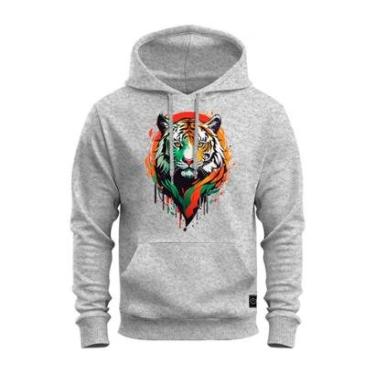 Imagem de Moletom Canguru Blusa De Frio Confortável Estampado Cyber Wolf-Unissex