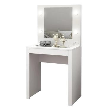 Imagem de Penteadeira Camarim com Espelho 1 Gaveta Pe2017 Branco - Tecno Mobili