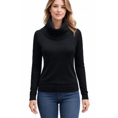 Imagem de Suéter Blusa De Frio Feminino Modal Gola Alta Facinelli, Preto 651257,