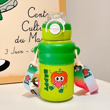 Imagem de Garrafa Térmica Infantil Garrafa Infantil Térmica Inox Resistente Estampa:happy com Isolamento Térmico 6 a 12 Horas Inox