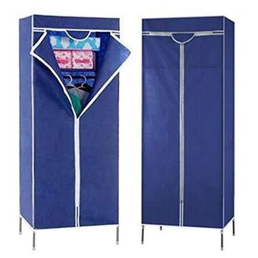 Imagem de Guarda Roupa Portátil Solteiro e Closet com Zíper Cabideiro Arara Organizador Estrutura...