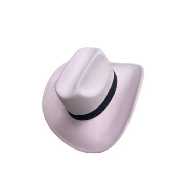 Imagem de Chapéu de Cowboy OEM Estilo Vaqueiro Ocidental Vintage em Algodão e Poliéster Circunferência 58cm Rosa Unissex