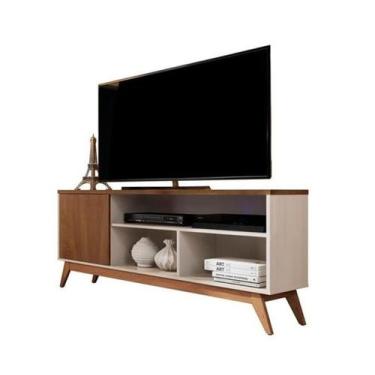 Imagem de Rack Malbec Wood 1.36 Off White/Freijó - Giga Móveis