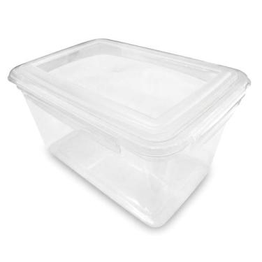 Imagem de Caixa Organizadora Retangular 5 Litros Plástico Transparente Com Trava