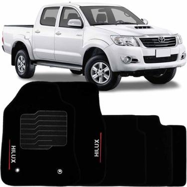 Imagem de Jogo de Tapete Automotivo Carpete Toyota Hilux 2006 à 2015 Soft Logo B
