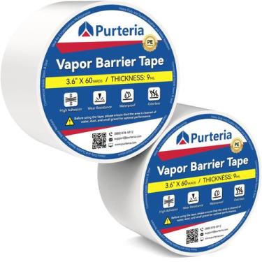 Imagem de Fita de barreira de vapor PURTERIA 9 mil de polietileno 3,6 cm x 55 m 