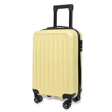 Imagem de Mala De Bordo Abs Amarela Anac 10kg Com Cadeado Rodas 360 Viaje Com Se