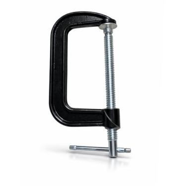 Imagem de Grampo Tipo G 100mm 4 Pol Preto Alta Pressão Reforçado Ideal para Marc