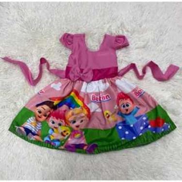 Imagem de Vestido Menina Infantil Temático Simples Bebefinn Rosa, PP