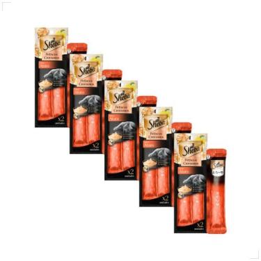 Imagem de Kit 5 Petisco Sheba 24g Cremoso Sabor Atum Gatos com 2 sachê 12g Peso: