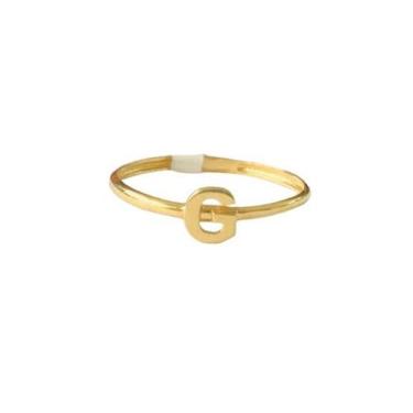 Imagem de Anel Letra G Ouro 18k Ishizaki - 0.79 - Ishizaki Alianças, Amarelo, 30