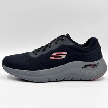 Imagem de Tênis Skechers Esportivo Arch Fit 2.0 Masculino, 41, Preto, Cinza
