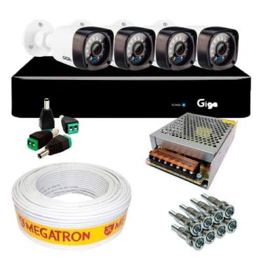 Imagem de Kit CFTV Completo com 4 Câmeras para Segurança Residencial - GIGA