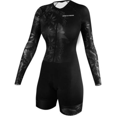 Imagem de Macaquinho Manga Longa Feminino Sportxtreme Comfort Habitat, Preto, GG