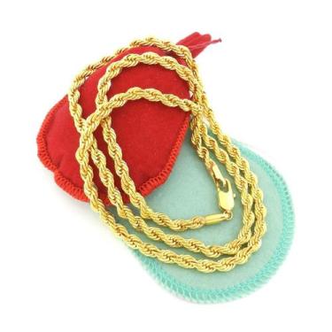 Imagem de Corrente Masculina 70cm 5mm Largura Folheada Ouro 18k CR179 - WNBIJOUT