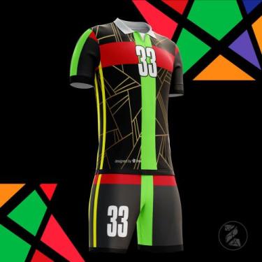 Imagem de Terno Futebol (Camisa +Short) tamanho Baby look masculino e infantil c