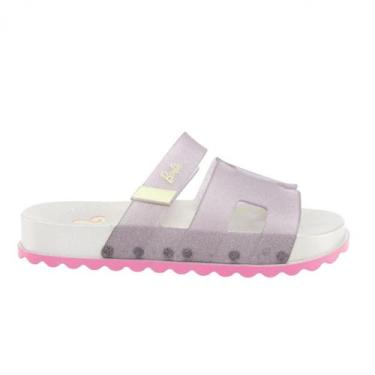 Imagem de Chinelo Slide Infantil Menina Barbie 23200 - Beira Rio, Prata, 30