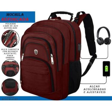 Imagem de Mochila Masculina Feminina Notebook Reforçada Impermeavel Saída USB/FO