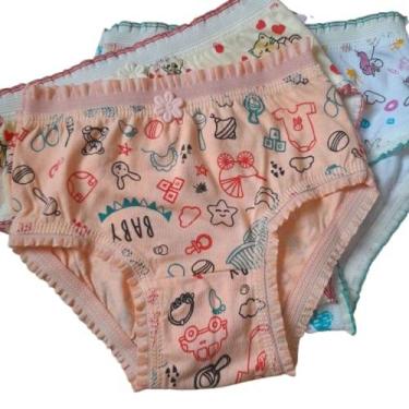 Imagem de Kit 3 Calcinhas Infantil de Algodão com Estampa Variada - KELLYNHA, P