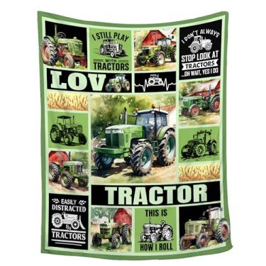 Imagem de Cobertor de trator, cobertores colheitadeiras ultramacios, decoração de caminhão de fazendeiro para cama/sofá/sofá, presentes para amantes de tratores, 101,6 cm x 127 cm - tamanho infantil/manta