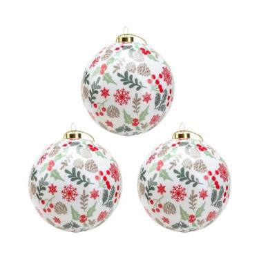 Imagem de Decorações Para Árvore De Natal De 8cm, Conjunto De 3 Peças, Bolas De 