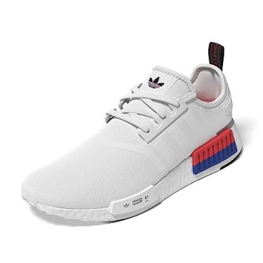 Imagem de adidas Originals Tênis masculino NMD_R1 Legacy, Branco/Preto/Vermelho Brilhante, 36