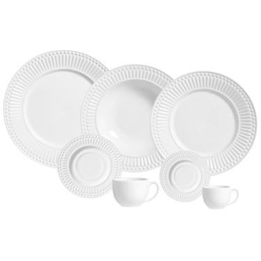 Imagem de Aparelho de Jantar Roma 42 Peças Cerâmica Liso para Uso Diário Branco Porto Brasil