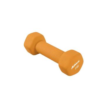 Imagem de Halter Sextavado 3kg em Neoprene para Musculação em Casa Laranja Athletic Conforto e Aderência