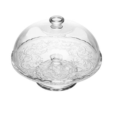 Imagem de Boleira de Cristal com Pé e Tampa Daisy para Servir Bolos e Doces Transparente Wolff