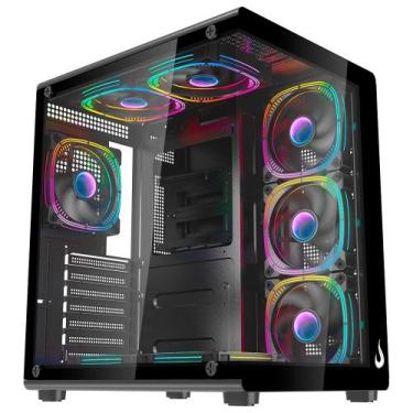 Imagem de Gabinete Gamer Rise Mode Galaxy Glass X, Mid Tower, ATX, Lateral e Fro