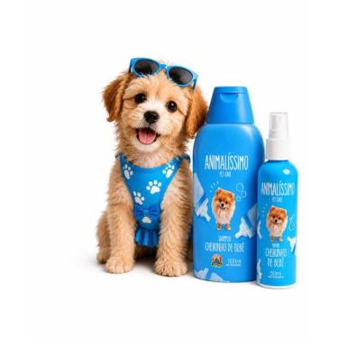 Imagem de Kit Cachorro Filhote Cheirinho de Bebe Perfume Shampoo Cão - Animaliss