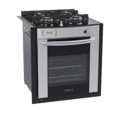 Imagem de Fogão De Embutir 4 Bocas Prisma Vitreo Bl Inox Gás Glp Venax, Inox, Bi
