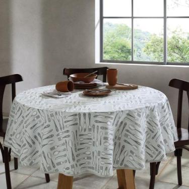 Imagem de Toalha De Mesa Dohler Clean Redonda 160cm Limpa Fácil