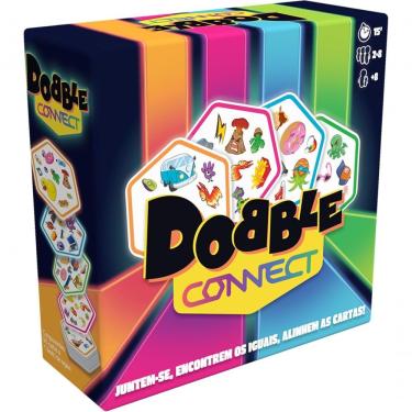 Imagem de Jogo de Percepção Visual Dobble Connect com Partidas Rápidas e Estímulo à Concentração Amarelo Galápagos