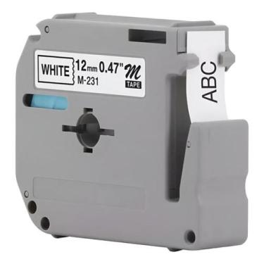 Imagem de Fita Rotulador Compativel Brother Branca 12mm Mk 231 Mk231 X Branco  K