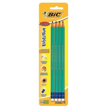 Imagem de Lápis BIC Evolution Preto n.2 Hexagonal com Borracha - 4 Unidades