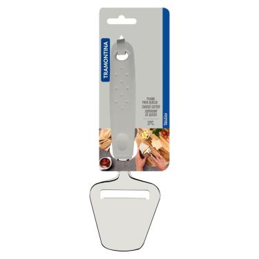 Imagem de Cortador de Queijo Utilità Fatiar Aço Inox Cabo Polipropileno Branco Cozinha Tramontina