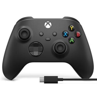 Imagem de Controle Sem Fio para Xbox com cabo Usb-C - Preto Carbono (Carbon Black) [xbox_series_x,xbox_series_s,windows,xbox_one]