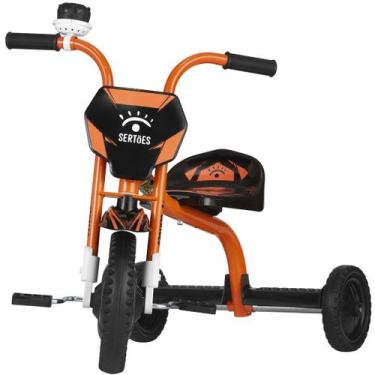 Imagem de Triciclo Motoca 3 Rodas Bicicleta Infantil Sertões, Preto, Laranja, Ún