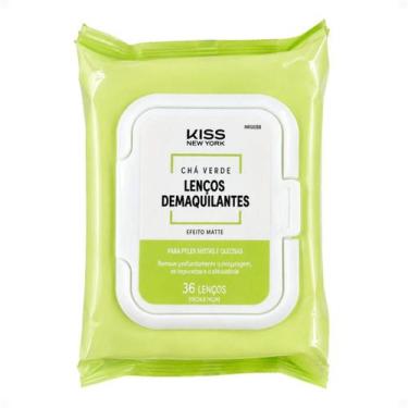 Imagem de Lenços Demaquilantes Kiss Ny Chá Verde Efeito Matte Peles Mistas e Ole