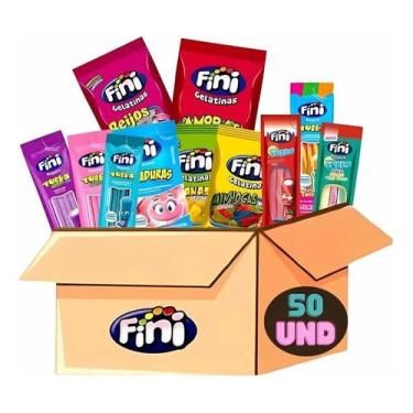 Imagem de Kit Com 50 Pacotes Bala Fini 15g Cada Sabores Variados