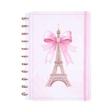 Imagem de Caderno Disko Torre Eiffel Folhas Reposicionáveis Capa Dura 80 Folhas Bege