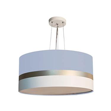 Imagem de Lustre Pendente Faixas Bronze Cúpula 30x15 Cor: Azul