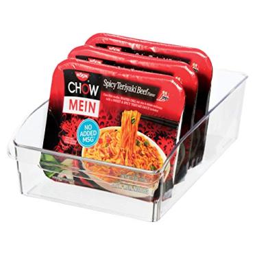 Imagem de OGGI Cestos organizadores de despensa e geladeira de 20 cm, ideal para organização de cozinha, despensa, organização de geladeira – Despensas transparentes, com alça de dedo