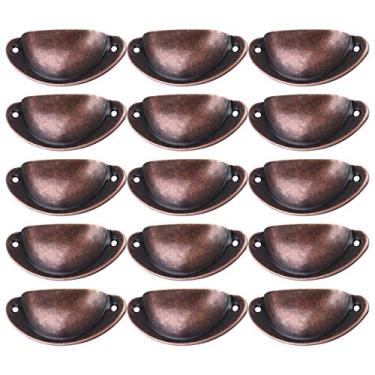 Imagem de 18 Pcs Alças De Armário Retrô Puxadores De Armário De Latão Antigo Maçanetas De Ferro De Armário Puxadores De Armário Rústico Maçanetas De Armário Móveis Retrô Semicírculo Gaveta