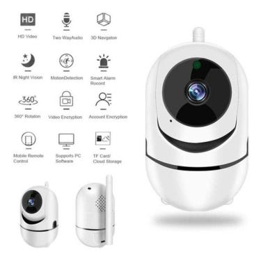 Imagem de Câmera Ip Wifi Hd Áudio Visão Noturna Sensor Movimento