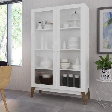 Imagem de Cristaleira 2 Portas Retrô 0808 Genialflex Branco