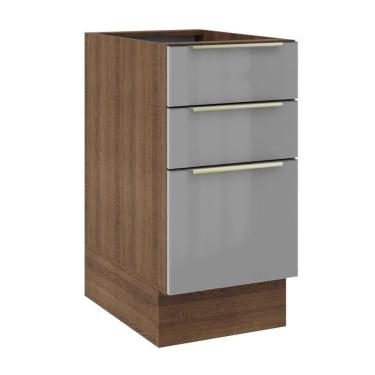 Imagem de Balcão Lux 40cm 3 Gavetas Rustic Cinza