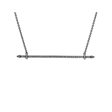 Imagem de Colar de zircônia de prata esterlina banhado a ródio preto